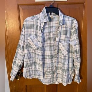 Forever 21 green and white plaid flannel shirt